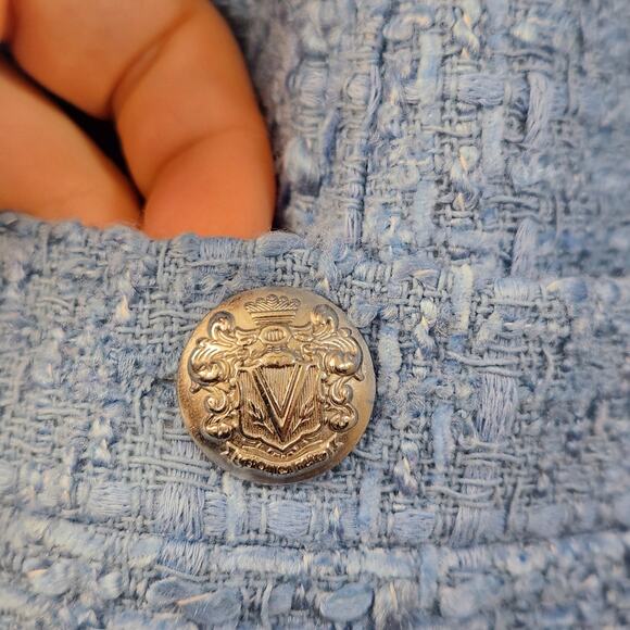 VERONICA BEARD Tweed Agni Dickey Jacket 0 Blue Quiet Luxury Classic Old Money - Picture 8 of 12